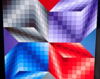 ヴィクトル・ヴァザルリ「ヴェガ・アルニー」リトグラフ、証明書