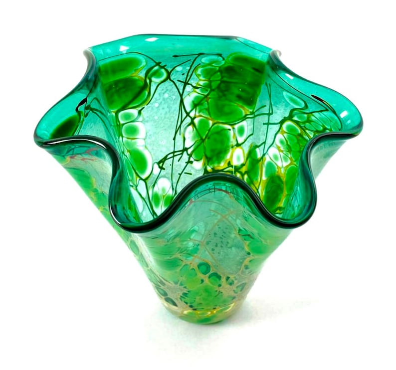 Signed Handblown Original Vintage Paul Bendzunas Glass Handkerchief