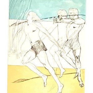 Elisabeth Frink RA Original Vintage Lithograph The Iliad (1974 Folio Society)
