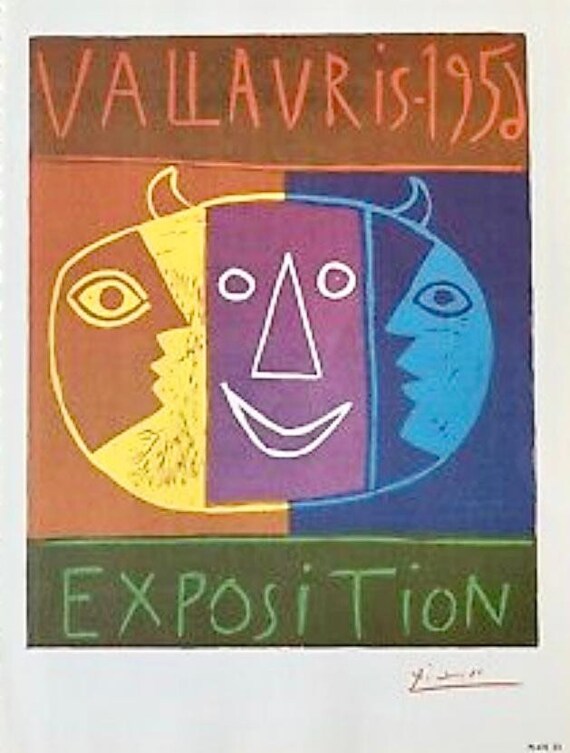 パブロ・ピカソ　リトグラフポスター　ヴィンテージ ポスター　額縁　アンティーク パブロ・ピカソ リトグラフポスター ヴィンテージ ポスター 額縁