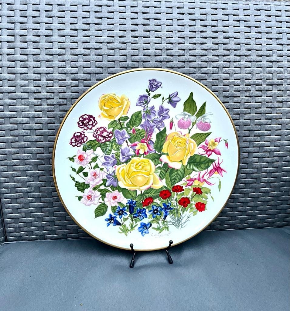 Original Vintage Franklin Porcelain Collector Plate ‘June Flower of the year’