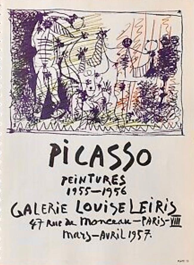 パブロ・ピカソのオリジナルヴィンテージリトグラフポスター - 1957年