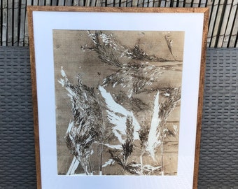 Original Framed Monotype Print ‘Muddy Reeds’ J Kloss