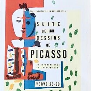 Original Vintage Lithograph Posters Of Pablo Picasso - from 1957 First Edition - 24/24