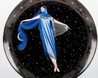 Original Vintage Royal Doulton House of Erte Collector Plate, ’Moonlight’