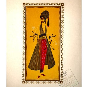 Original Rare Vintage Erte Travel Proof Lithograph from Erte’s Scheherezade Suite
