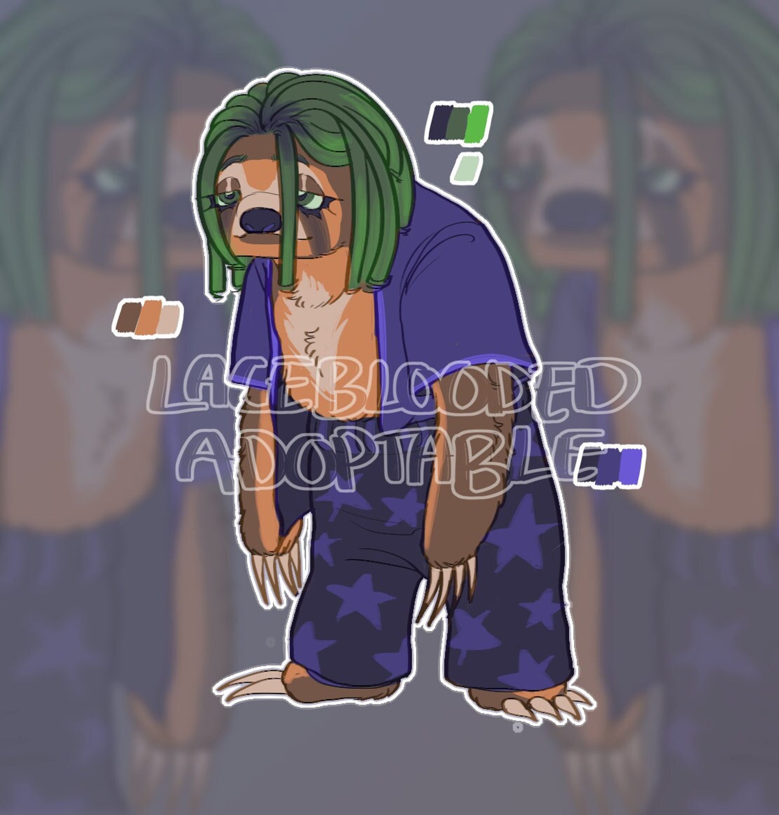 ADOPTABLE Anthro Sloth Fursona - Etsy