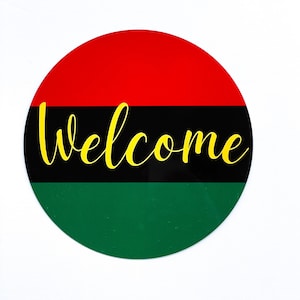 Welcome Wreath Sign, Black History Month African American Heritage decor, Juneteenth Wreath Attachment