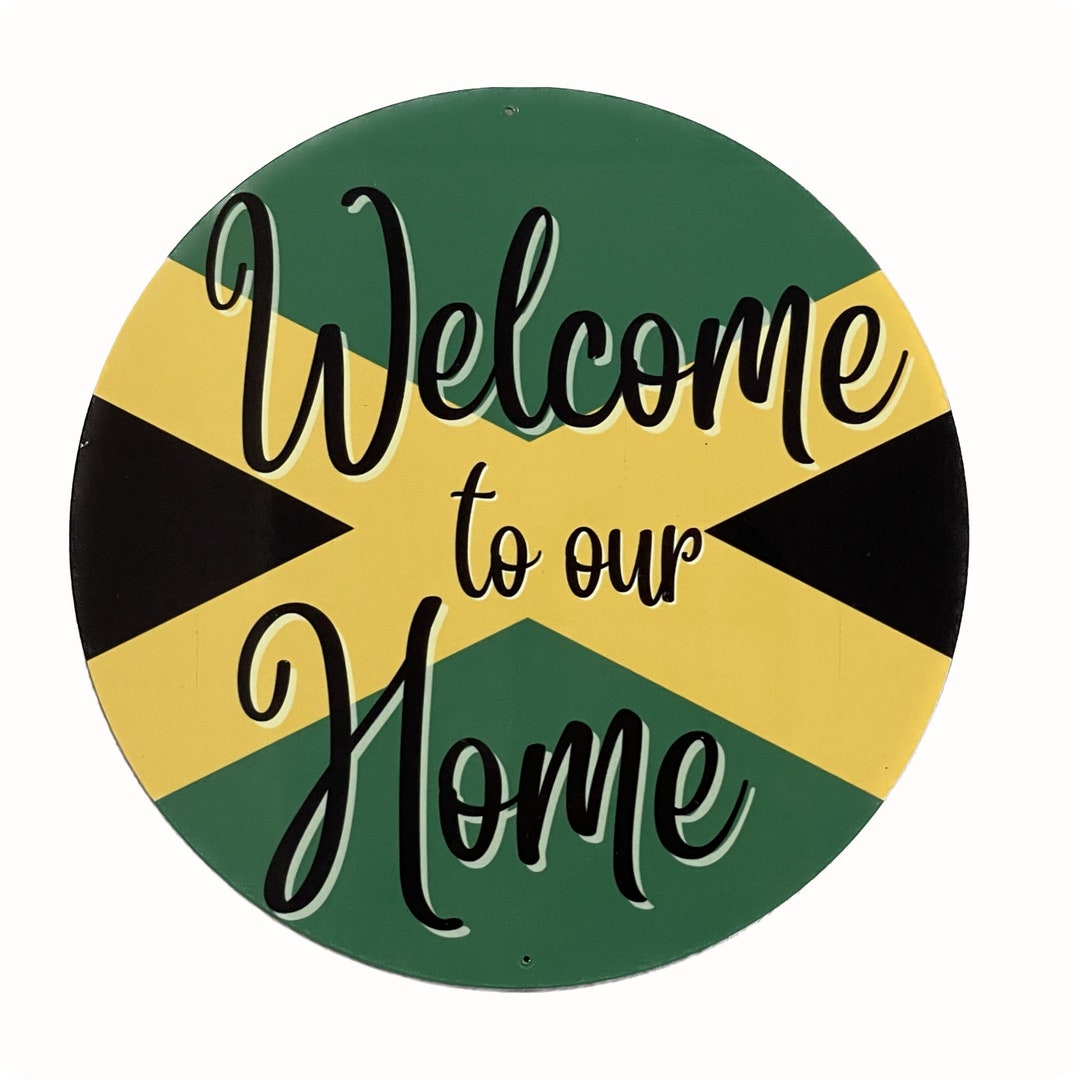 Wreath Sign, Jamaican American Heritage Decor, Wreath