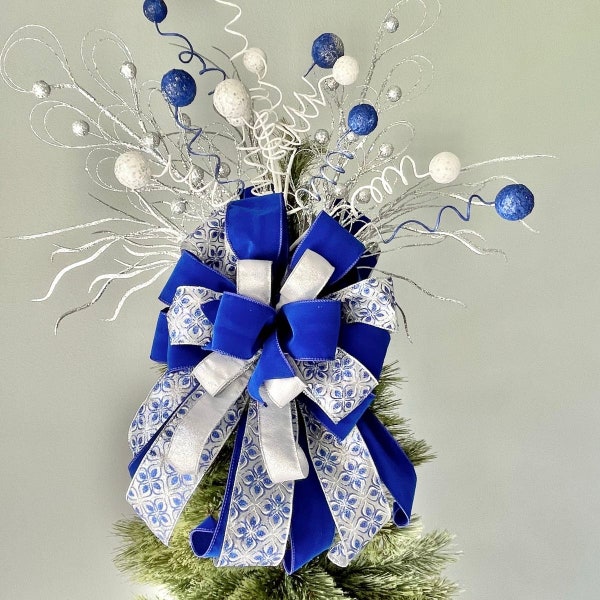 Tree Topper Bows Etsy