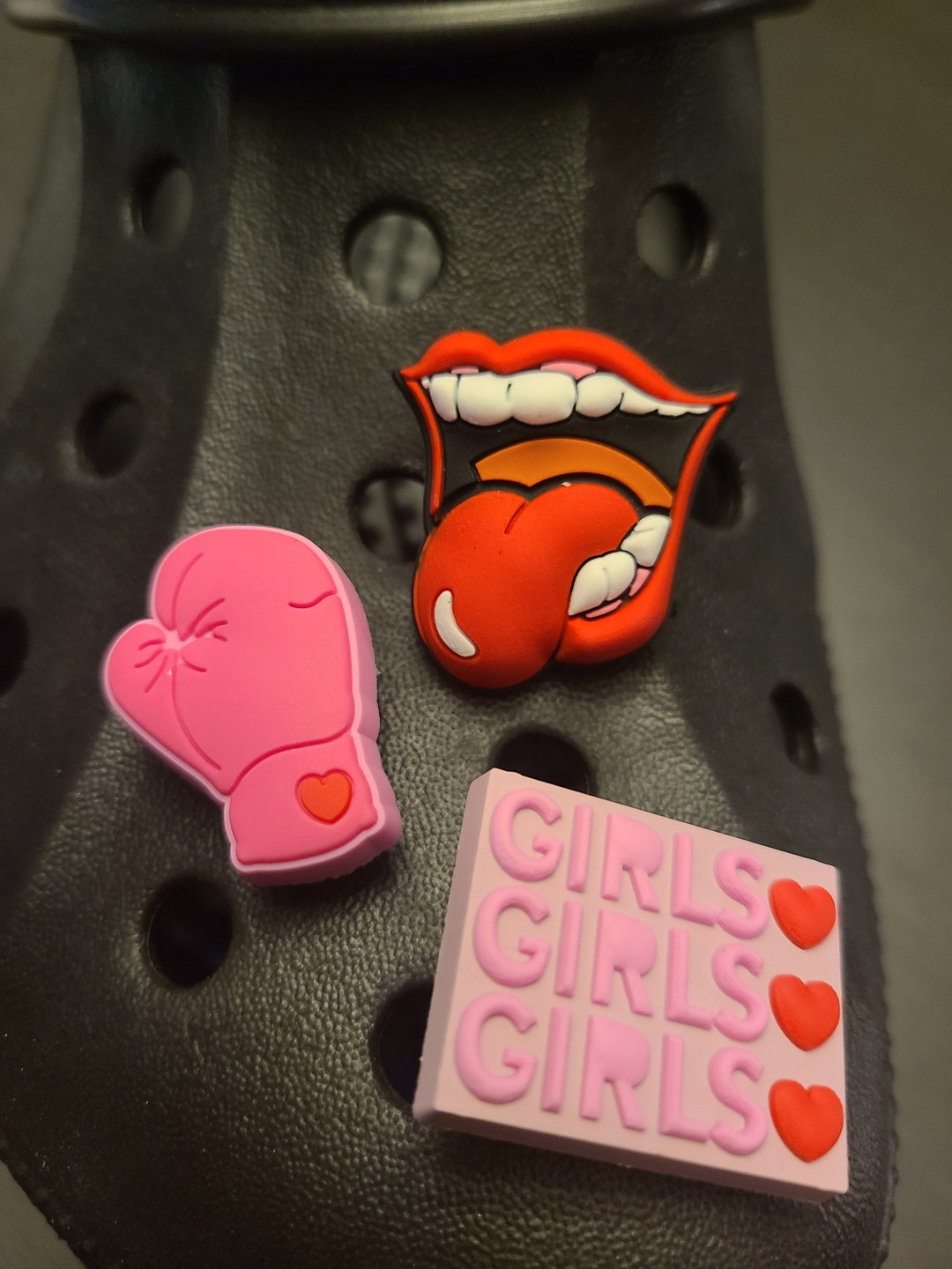 Croc Shoe Charms. Lips Boxing Glove Girls Pink Boxing Etsy
