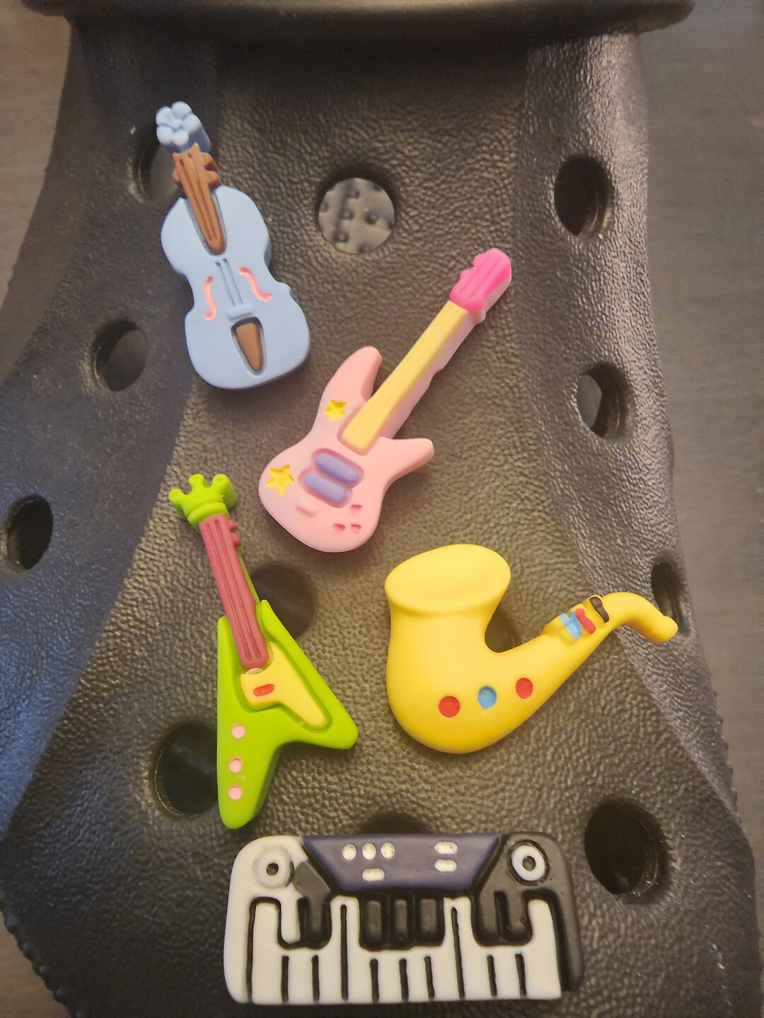 Croc Shoe Charms Music Instruments Guitar Keyboards Etsy