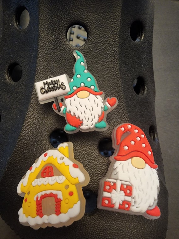 Croc Shoe Charms Christmas Gnomes Gingerbread House Red Etsy