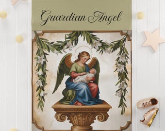 Schutzengel Trostdecke, Religiöser Kunstüberwurf, Spirituelles Geschenk, Baby Dekor