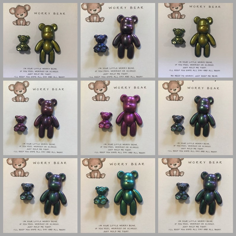 Super Sparkly Childrens Pocket Hug Anxiety Bear Pocket Bear Etsy