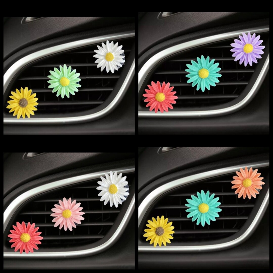 Colourful Daisy Car Air Freshener, Daisy Car Diffuser, Car Air