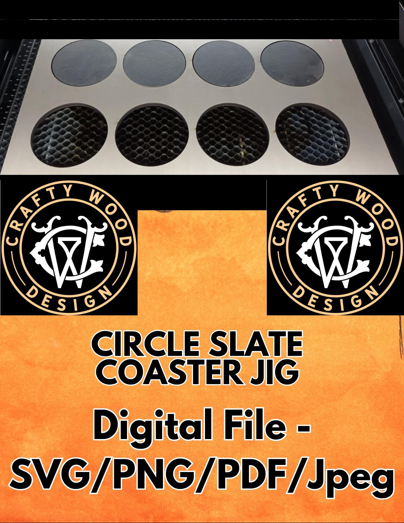 Coaster Jigs Vector SVG & Lightburn FILE ROUND Coaster Jig / Template for Laser Etching ...