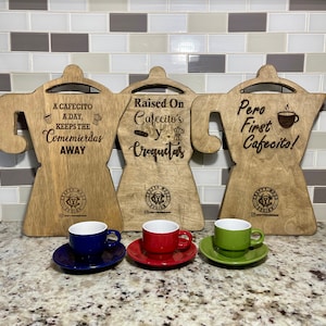 Cafetera Cafecito Serving Tray Personalize Home Decor