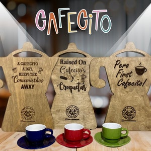 Cafetera Cafecito Serving Tray Personalize Home Decor