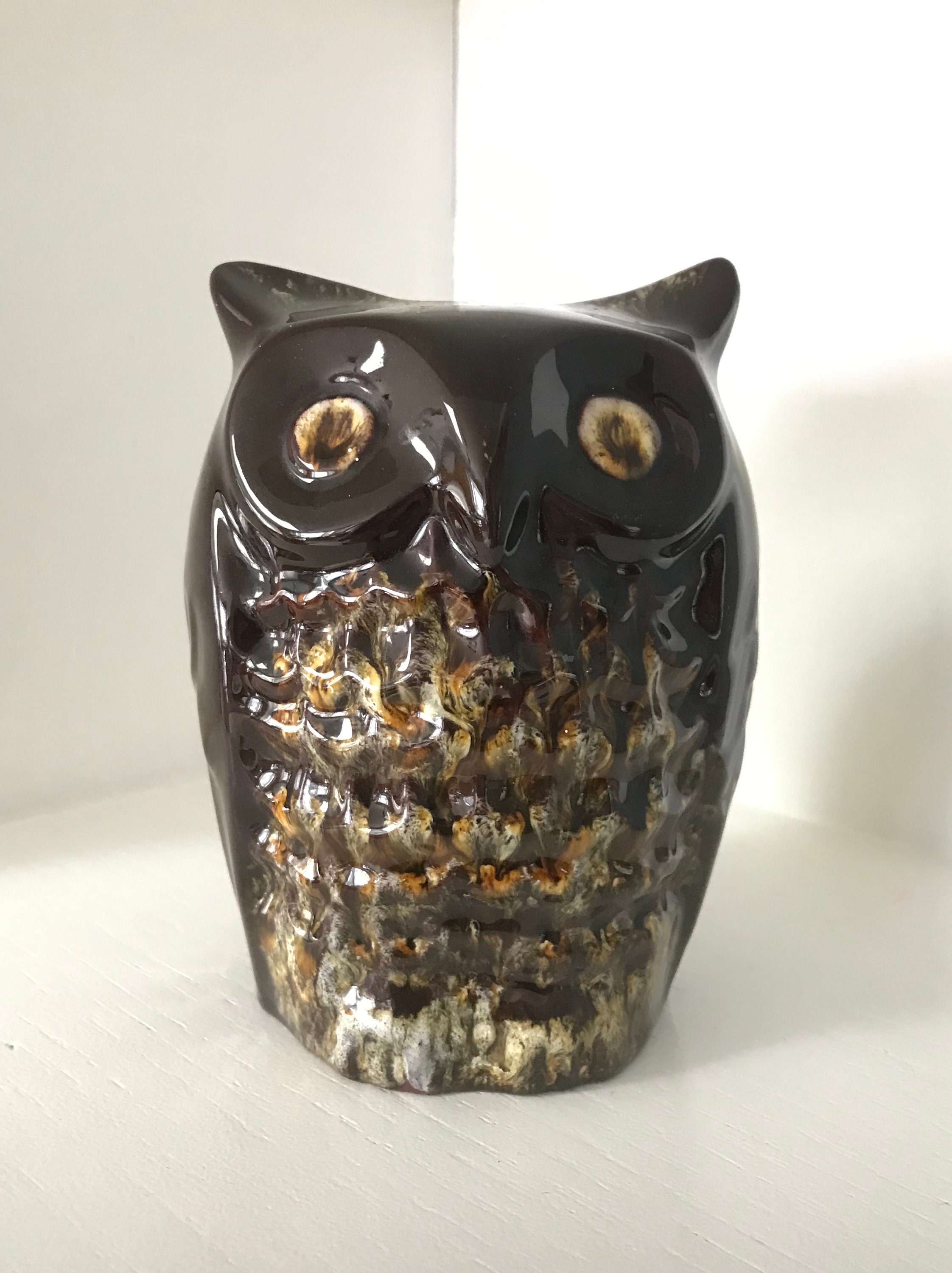 Vintage Huronia Pottery Stamped Owl Made in Canada