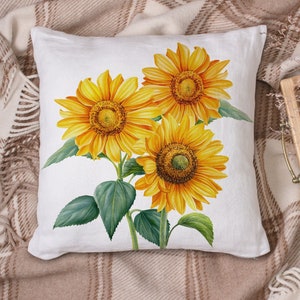 Sunflowers Cushion Cover, Sunflowers Pillow Case