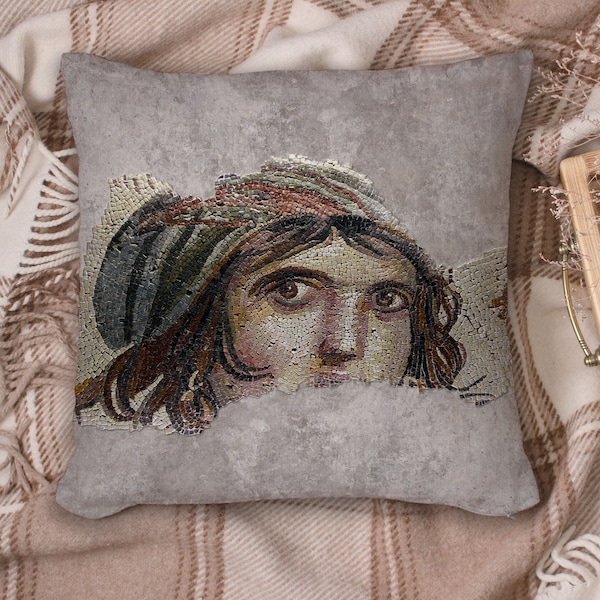 The Gypsy Girl Mosaic of Zeugma Cushion Cover, The Gypsy Girl Mosaic Pillow Case