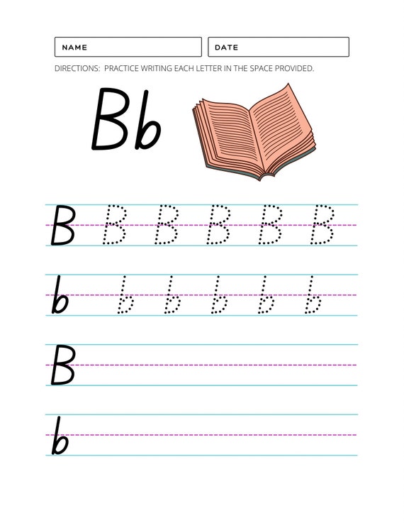 Printable Handwriting Practice Worksheet | Etsy
