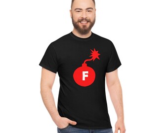 Camiseta de la bomba F, suelta una bomba F, blasfemias, palabra f, camiseta sarcástica, broma de la palabra F,