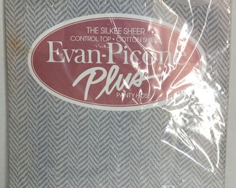 Vintage Evan Picone Plus Three Plus The Silkee Sheer Sapphire Blue Pantyhose
