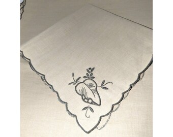 アンティーク手刺繍リネン布ナプキン 4枚セット - Etsy 日本