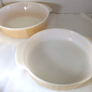 Vintage Anchor Hocking Fire King Peach Luster Baking Dishes set of 2