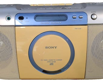 Sony CFD-E100 Am/Fm Radio CD Cassette Player Recorder Boombox Tested Portable