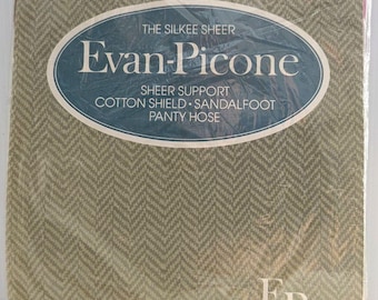 Vintage Evan Picone The Silkee Sheer Support Pantyhose Camel Medium