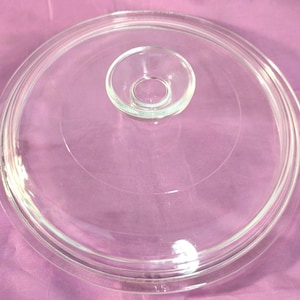 Corning NY USA 7 3/4 Round Clear Round Replacement Casserole Lid Glass Knob