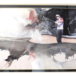 ゴルフ テーマ カラーリトグラフ 絵画 2点セット 美術品 ゴルフ 絵画