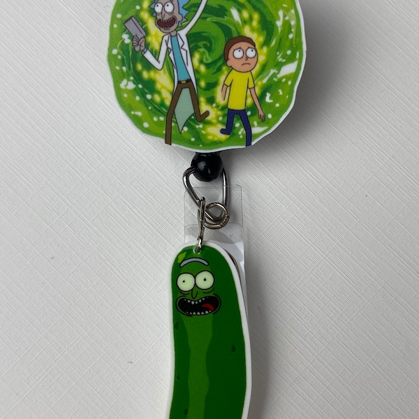 Funny Badge Reel, Ready To Ship, One Of A Kind, Pickle Badge Holder Retractable ID, Nurse Tech Student ID Holder, Cartoon Badge Reel