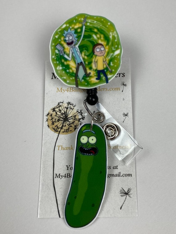Funny Badge Reel, Ready to Ship, One of A Kind, Pickle Badge