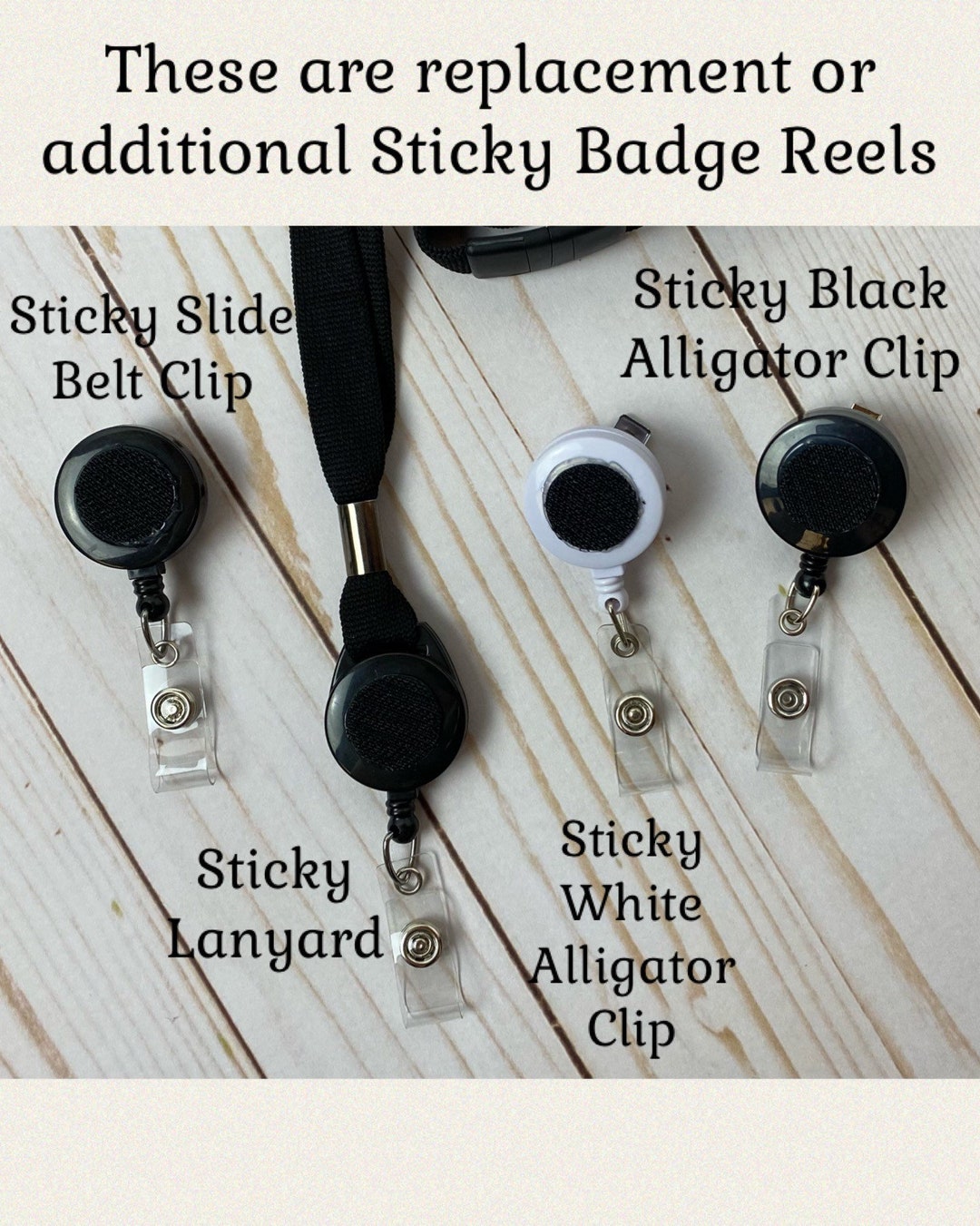 6 Pack Glitter Retractable Badge Reels - 24 Inch Cord, 360° Rotating Clip, ID Card Holders (6 Colors) - View #8