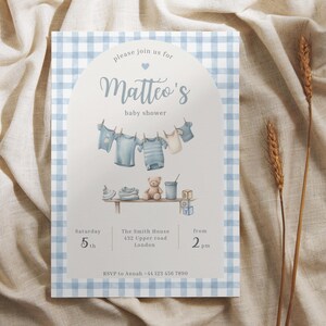 Editable Baby Shower Invitation Baby Boy, Mom To Be, Instant Download Editable Canva