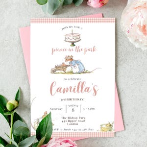 Invitaciones en papel y para móvil de Boscodirovo, Brambley Hedge, ¡perfectas para el cumpleaños de tus hijos! Editables gratis con Canva, primavera.