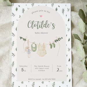Editable Baby Shower Invitation Baby Girl, Mom To Be, Instant Download Editable with Canva free account!