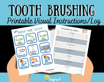 Tooth Brushing: Visual Instructions and Sticker Log for OT/ASD/SPED