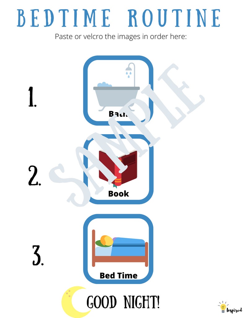 Bedtime Routine Visual Schedule for Kids Etsy