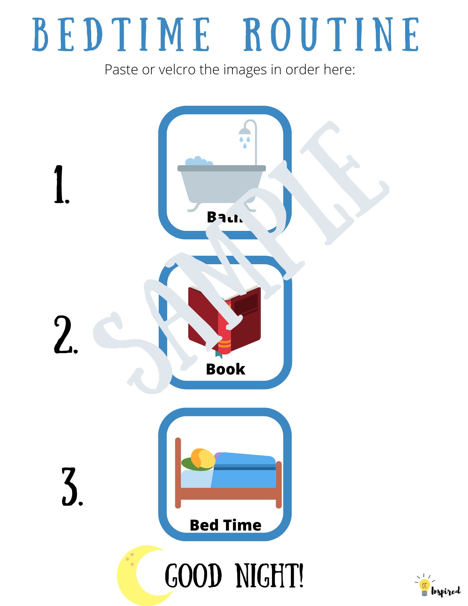 Bedtime Routine Visual Schedule for Kids Etsy UK