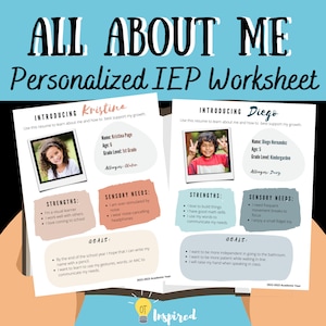 All About Me: Personalized IEP Worksheet