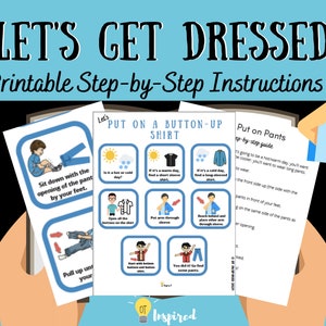 Laten we ons aankleden: visuele instructies (trek een shirt/broek aan) voor SPED/Autisme/OT/ADHD