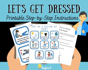 Let's Get Dressed: Visual Instructions (Put on a Shirt/Pants) for SPED/Autism/OT/ADHD