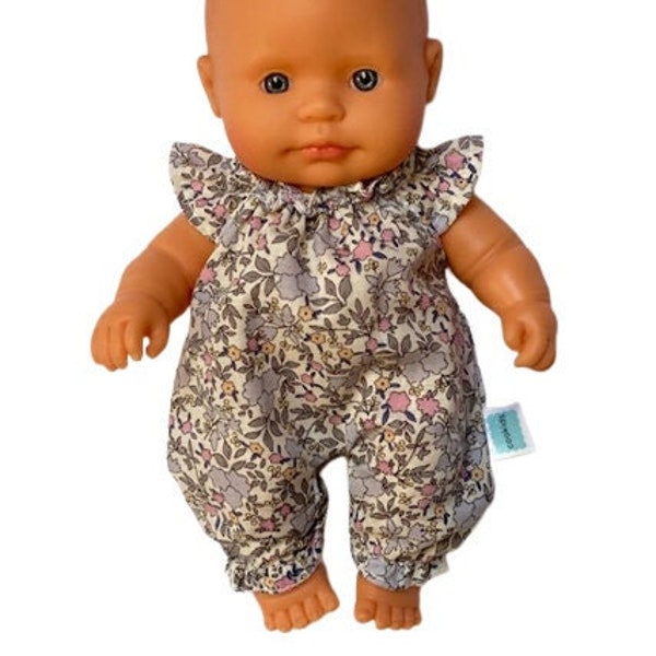Miniland Baby doll clothes, 21 cm floral jumpsuit