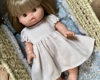 Robe en mousseline pour poupée Paola Reina, Minikane 34 cm, crème