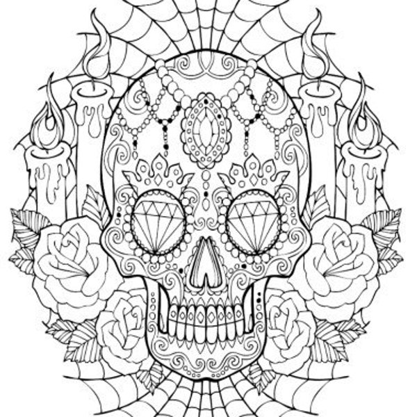 100 Sugar Skull Coloring Pages for Adults